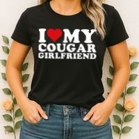 I Love My Cougar Girlfriend I Heart My Cougar Girlfriend GF Women's T-Shirt thumb 2