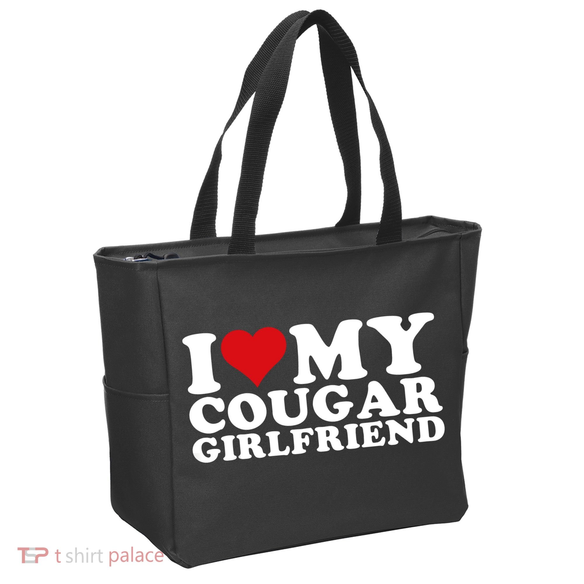 I Love My Cougar Girlfriend I Heart My Cougar Girlfriend GF Tote Bag