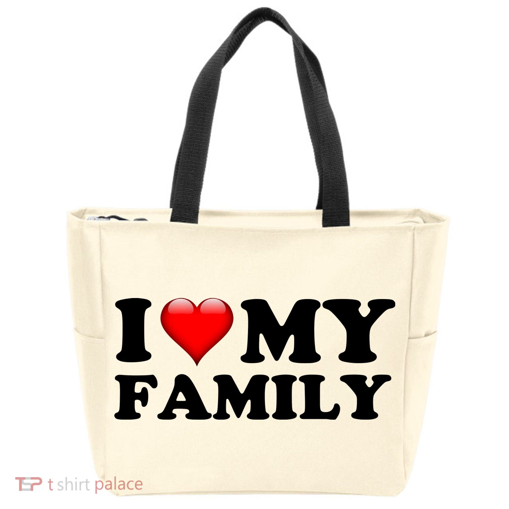 I Love My Family Tote Bag