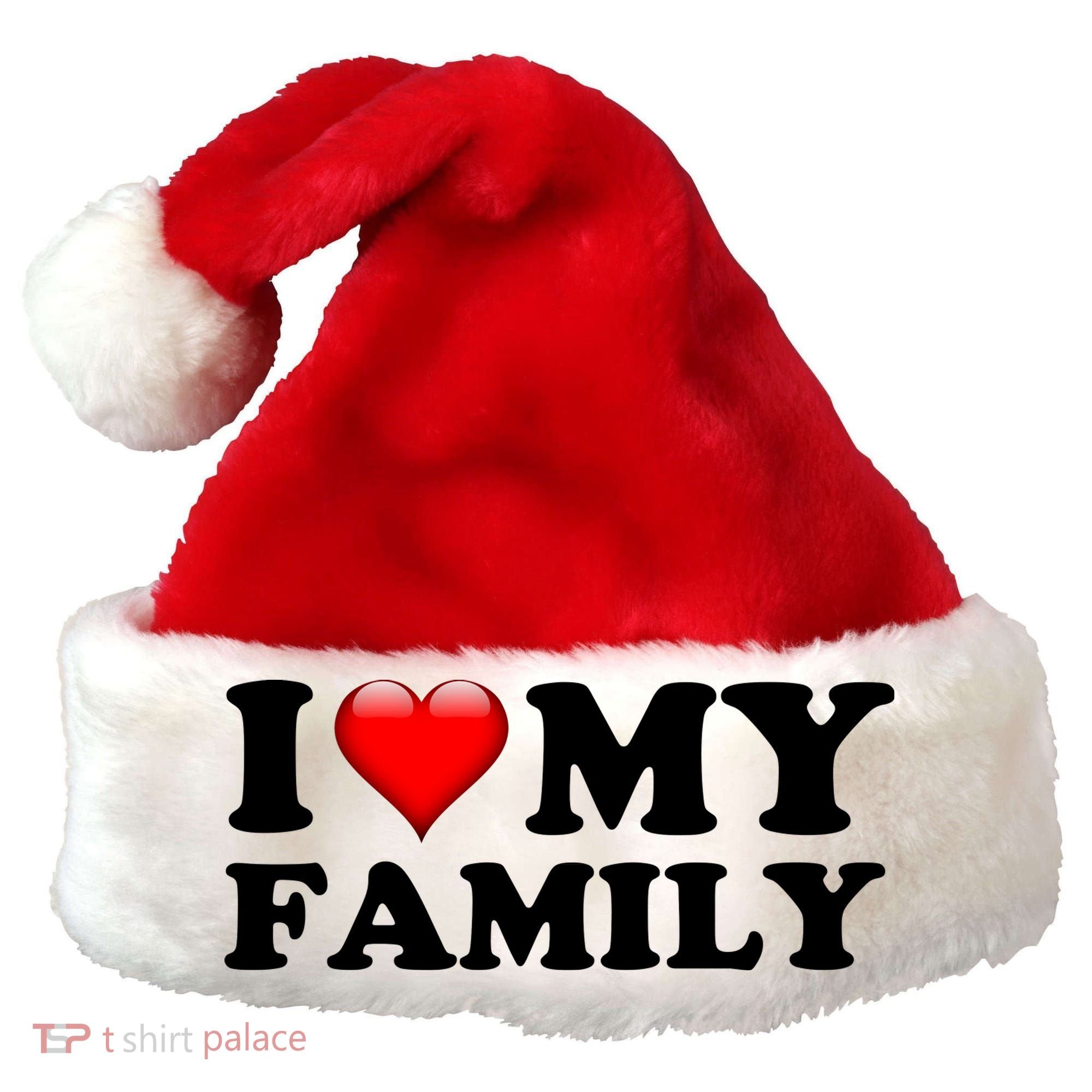 I Love My Family Santa Hat