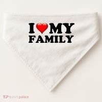 I Love My Family USA-Made Doggie Bandana thumb 0