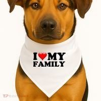 I Love My Family USA-Made Doggie Bandana thumb 1