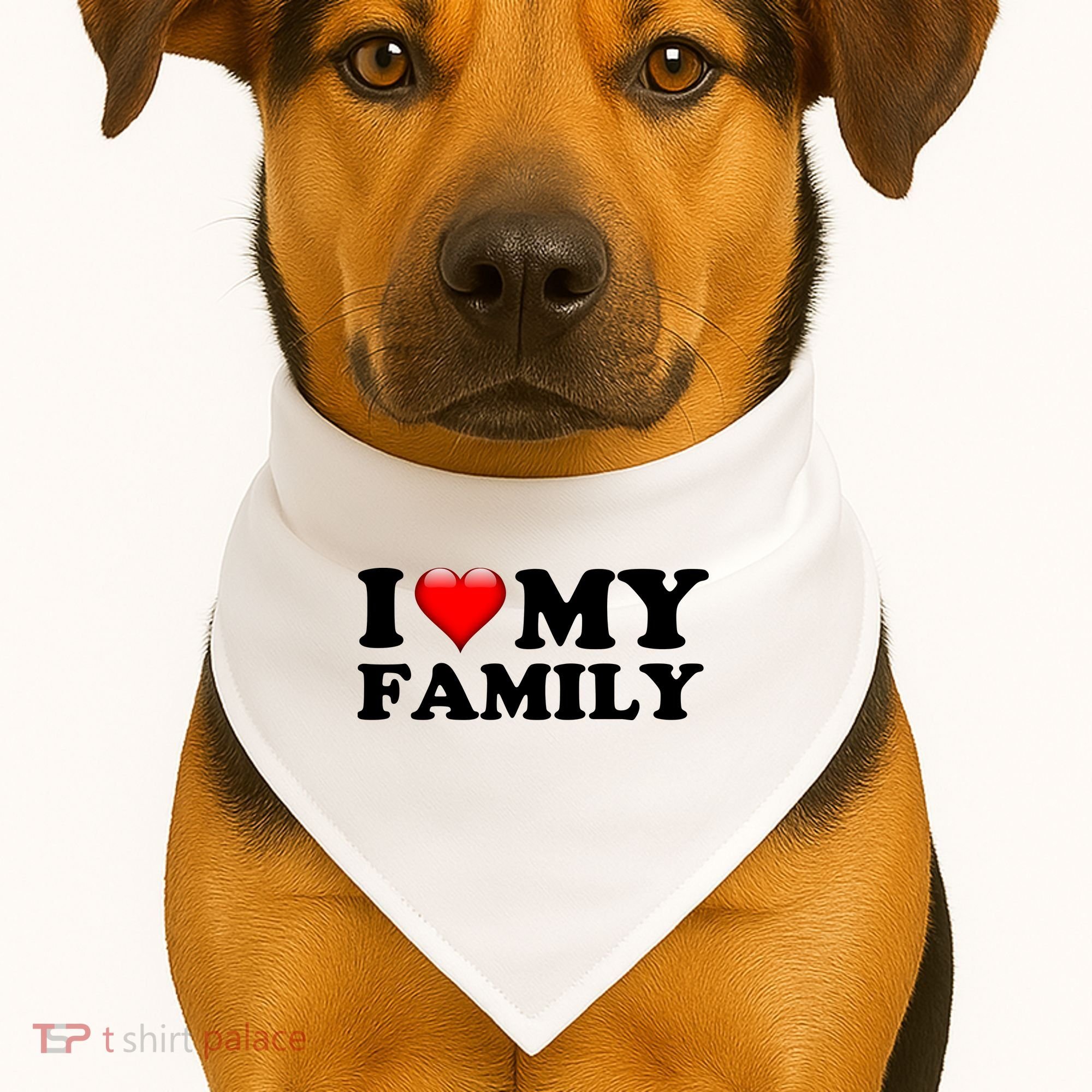 I Love My Family USA-Made Doggie Bandana