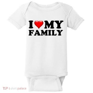 I Love My Family Baby Bodysuit