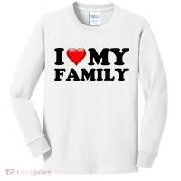 I Love My Family Kids Long Sleeve Shirt thumb 0
