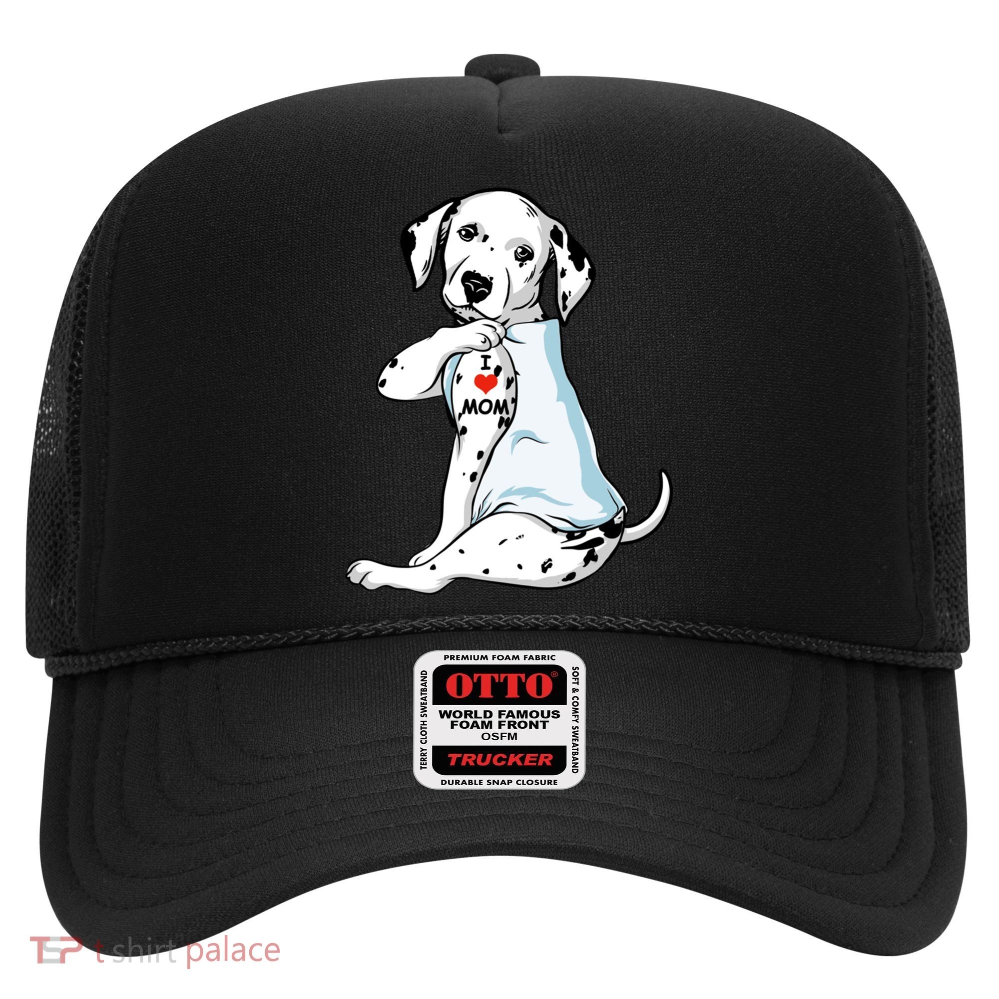 I Love Mom Tattoo Dalmatian Mom Dog Lover Gift Hat