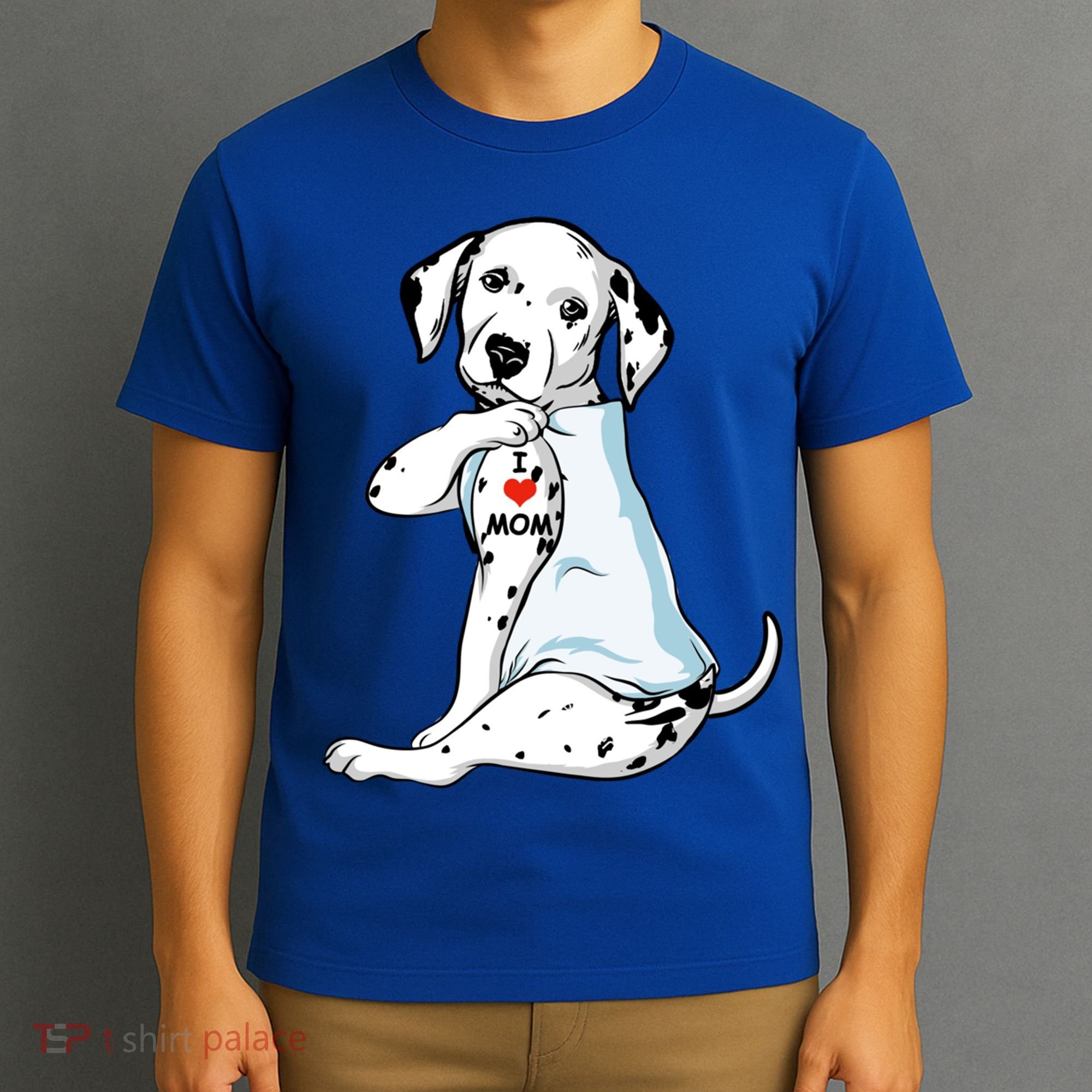 I Love Mom Tattoo Dalmatian Mom Dog Lover Gift T-Shirt
