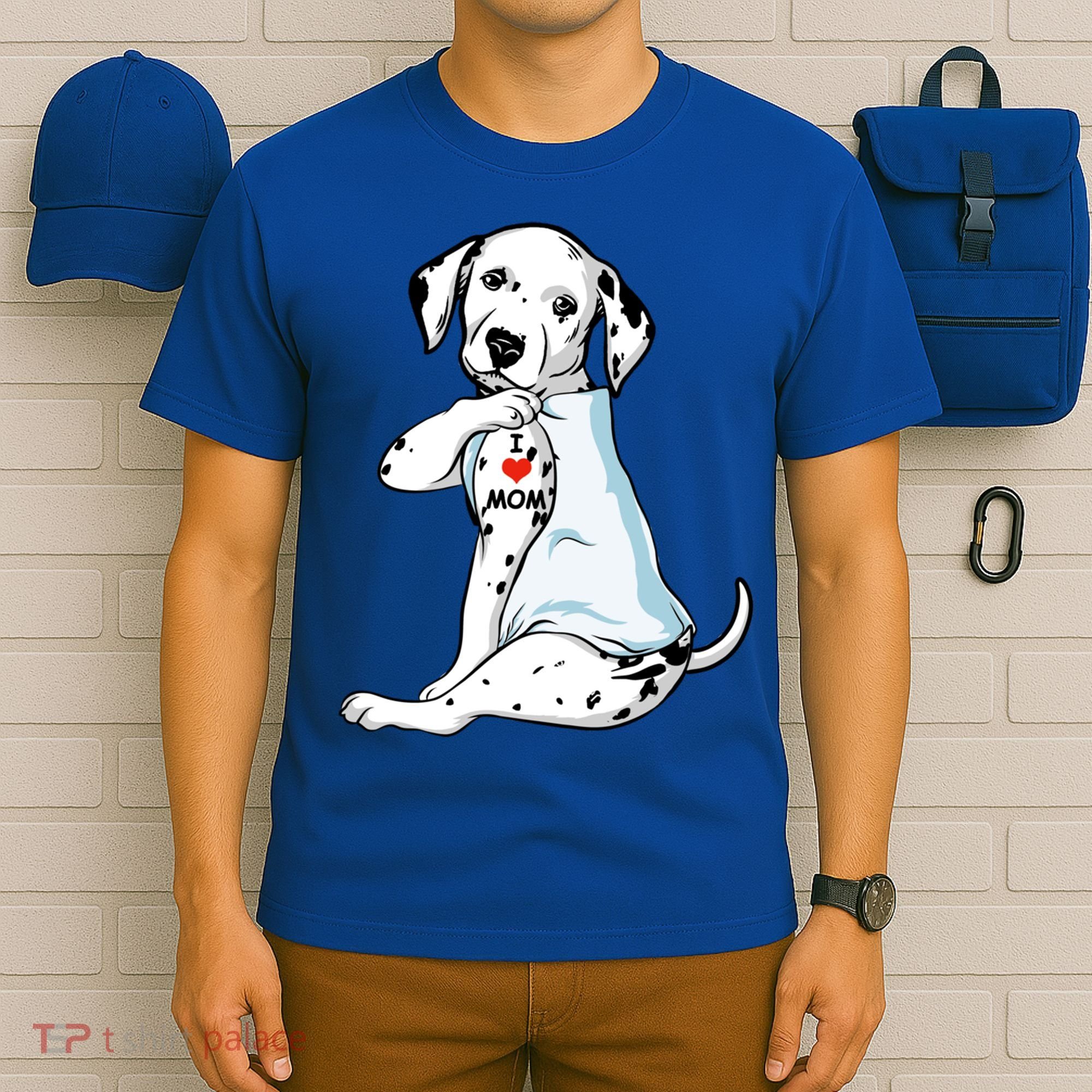 I Love Mom Tattoo Dalmatian Mom Dog Lover Gift T-Shirt