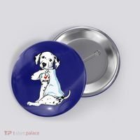 I Love Mom Tattoo Dalmatian Mom Dog Lover Gift Button thumb 0