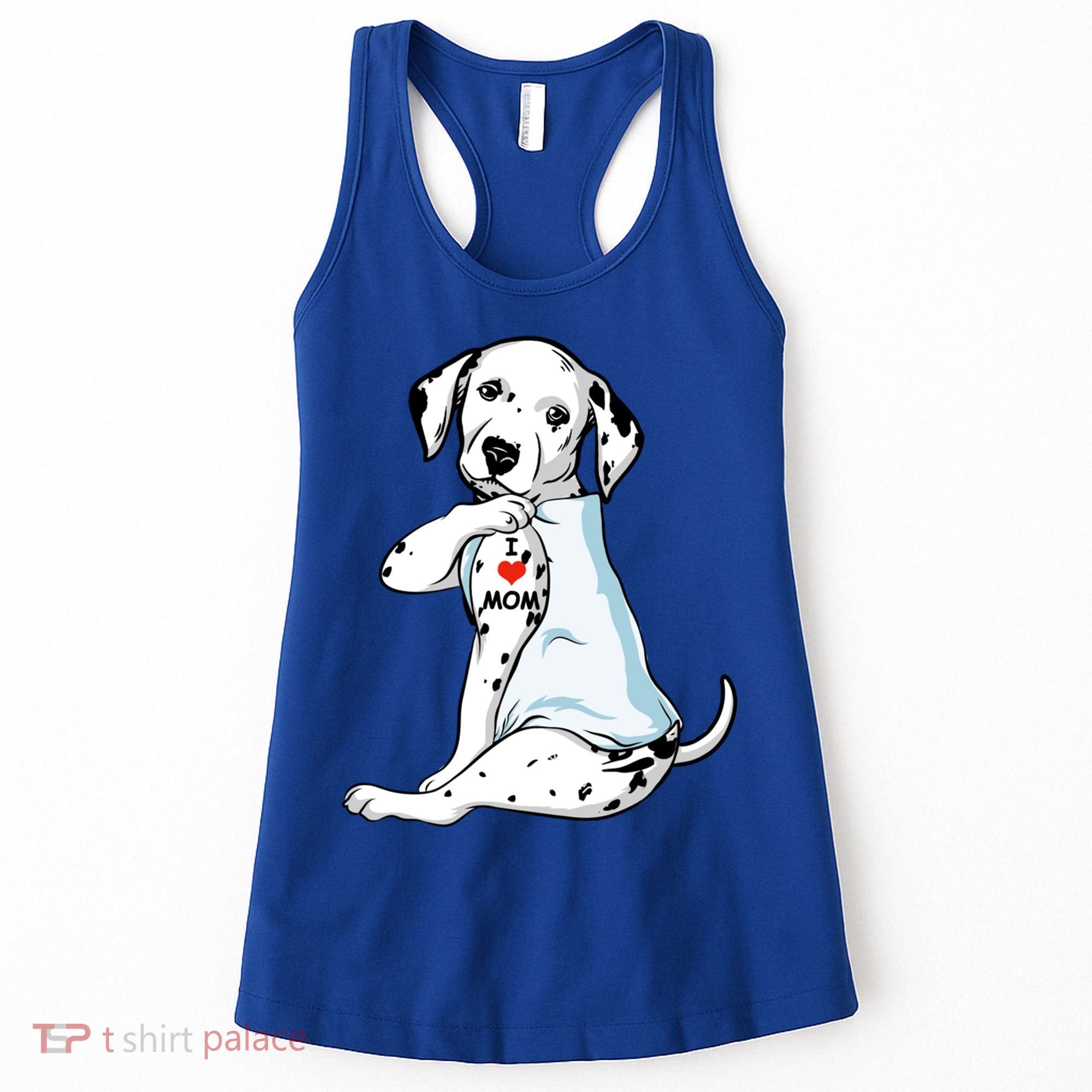 I Love Mom Tattoo Dalmatian Mom Dog Lover Gift Women's Tank Top