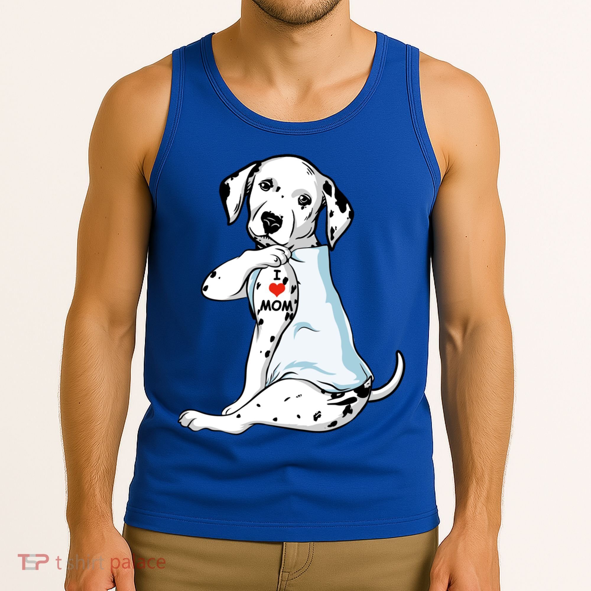 I Love Mom Tattoo Dalmatian Mom Dog Lover Gift Tank Top