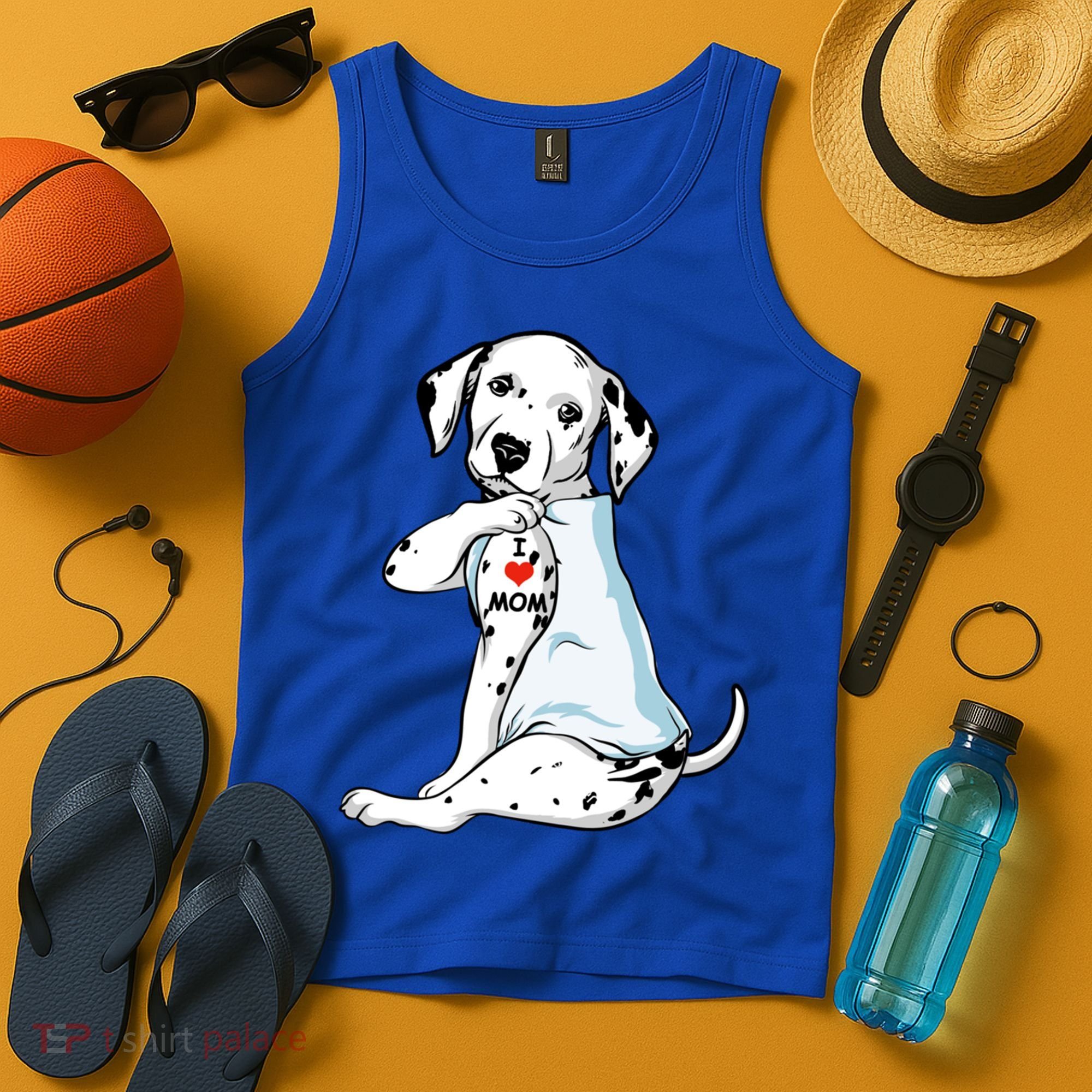 I Love Mom Tattoo Dalmatian Mom Dog Lover Gift Tank Top