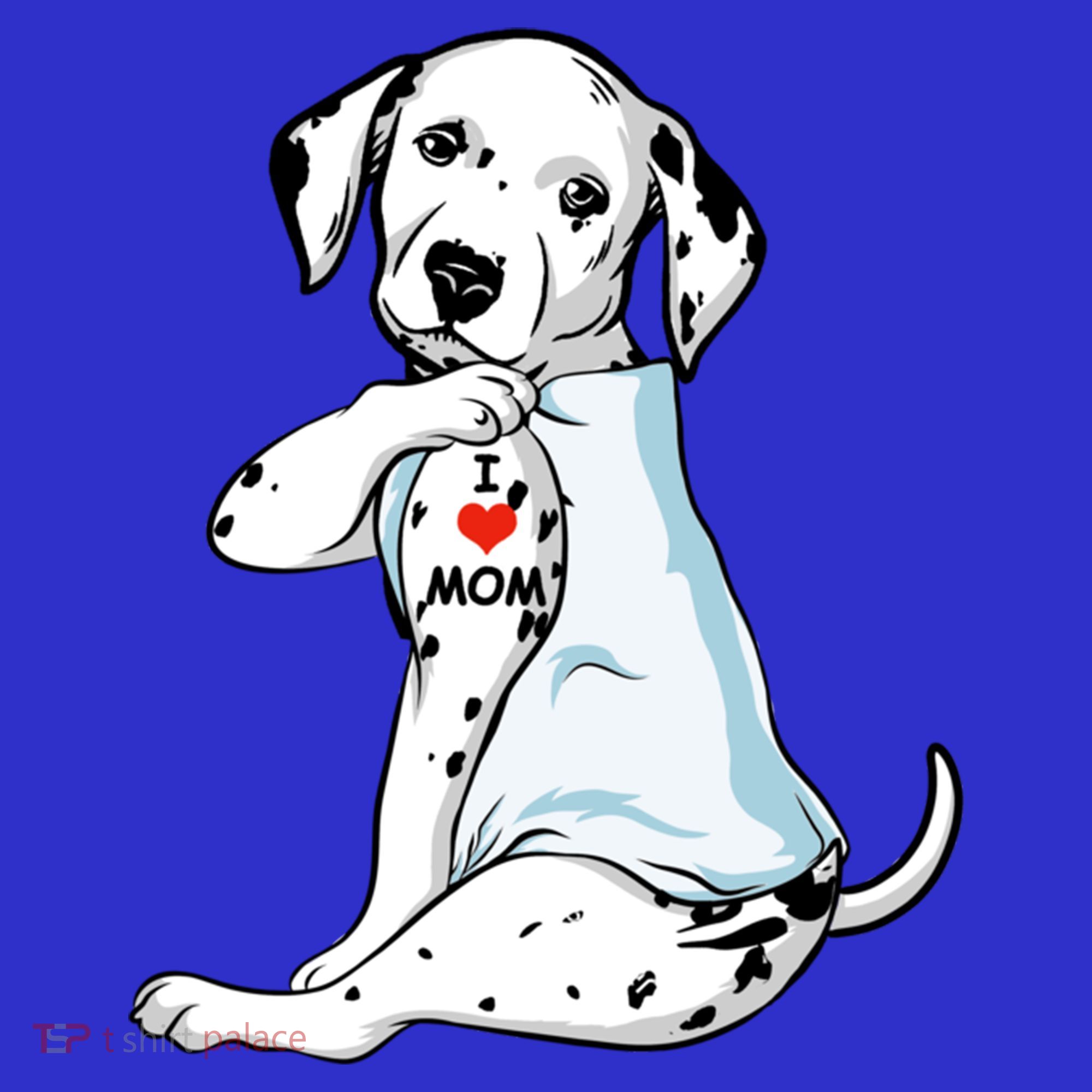 I Love Mom Tattoo Dalmatian Mom Dog Lover Gift Women's T-Shirt