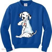 I Love Mom Tattoo Dalmatian Mom Dog Lover Gift Kids Sweatshirt thumb 0