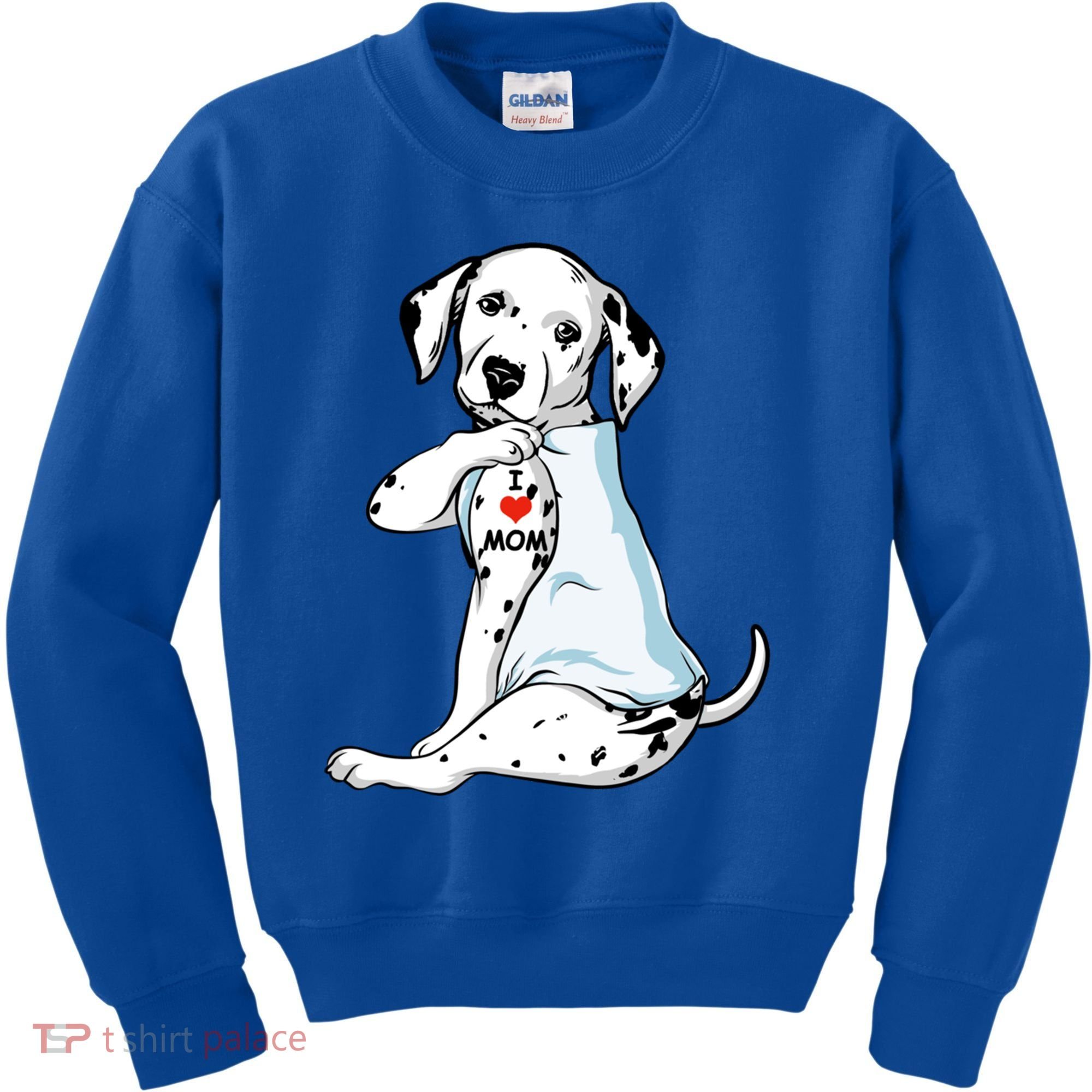 I Love Mom Tattoo Dalmatian Mom Dog Lover Gift Kids Sweatshirt