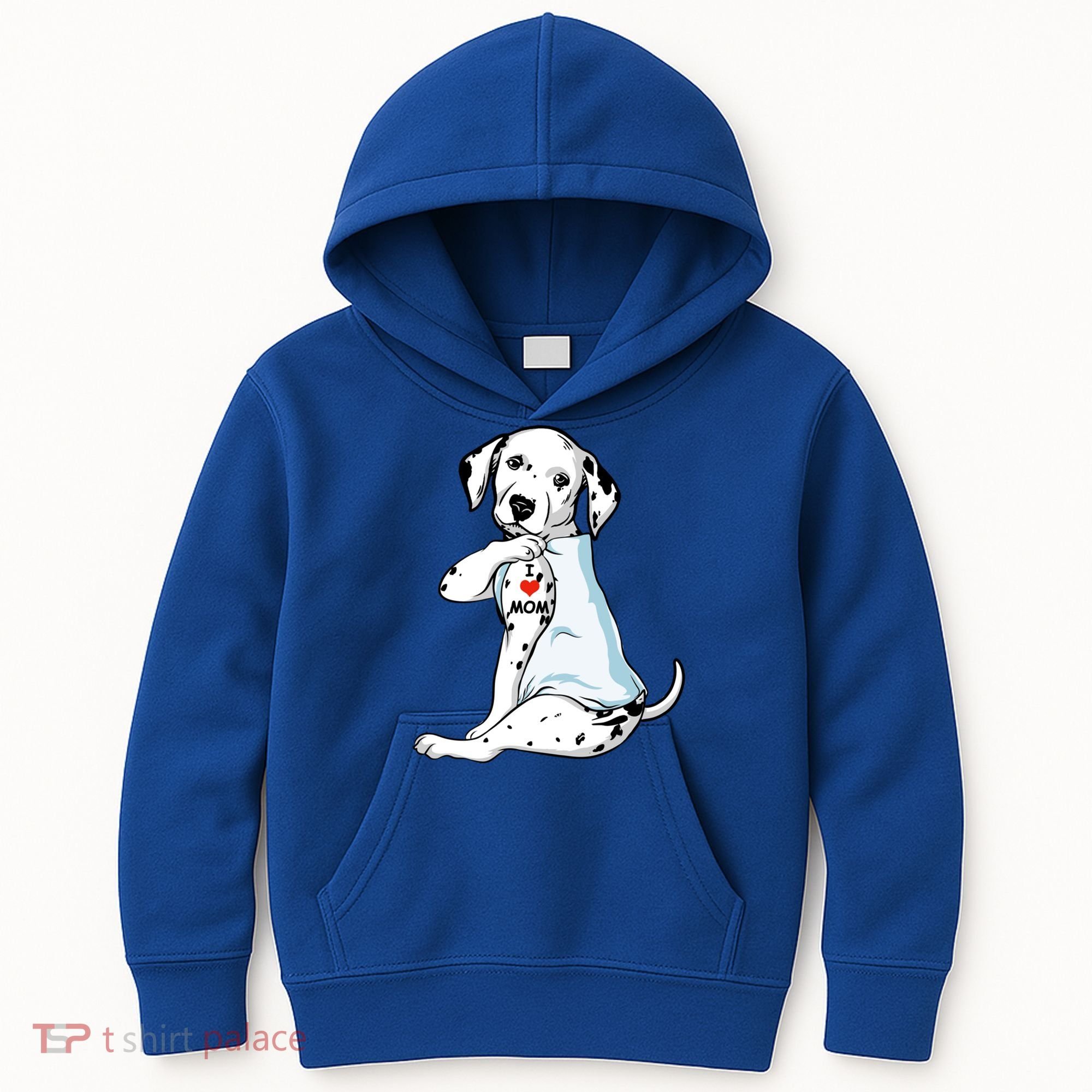 I Love Mom Tattoo Dalmatian Mom Dog Lover Gift Kids Hoodie