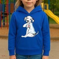 I Love Mom Tattoo Dalmatian Mom Dog Lover Gift Kids Hoodie thumb 3