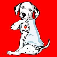 I Love Mom Tattoo Dalmatian Mom Dog Lover Gift Santa Hat thumb 1