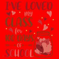 I've Loved My Class For 100 Days Of School Valentines Santa Hat thumb 1