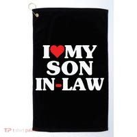 I Love My Son In Law Heart Funny Golf Towel thumb 0