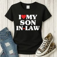 I Love My Son In Law Heart Funny Women's T-Shirt thumb 3