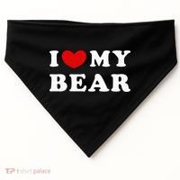 I Love My Bear I Heart My Bear USA-Made Doggie Bandana thumb 0