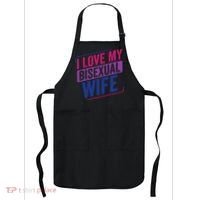 I Love My Bisexual Wife Bi Pride Bisexual Flag Apron thumb 0