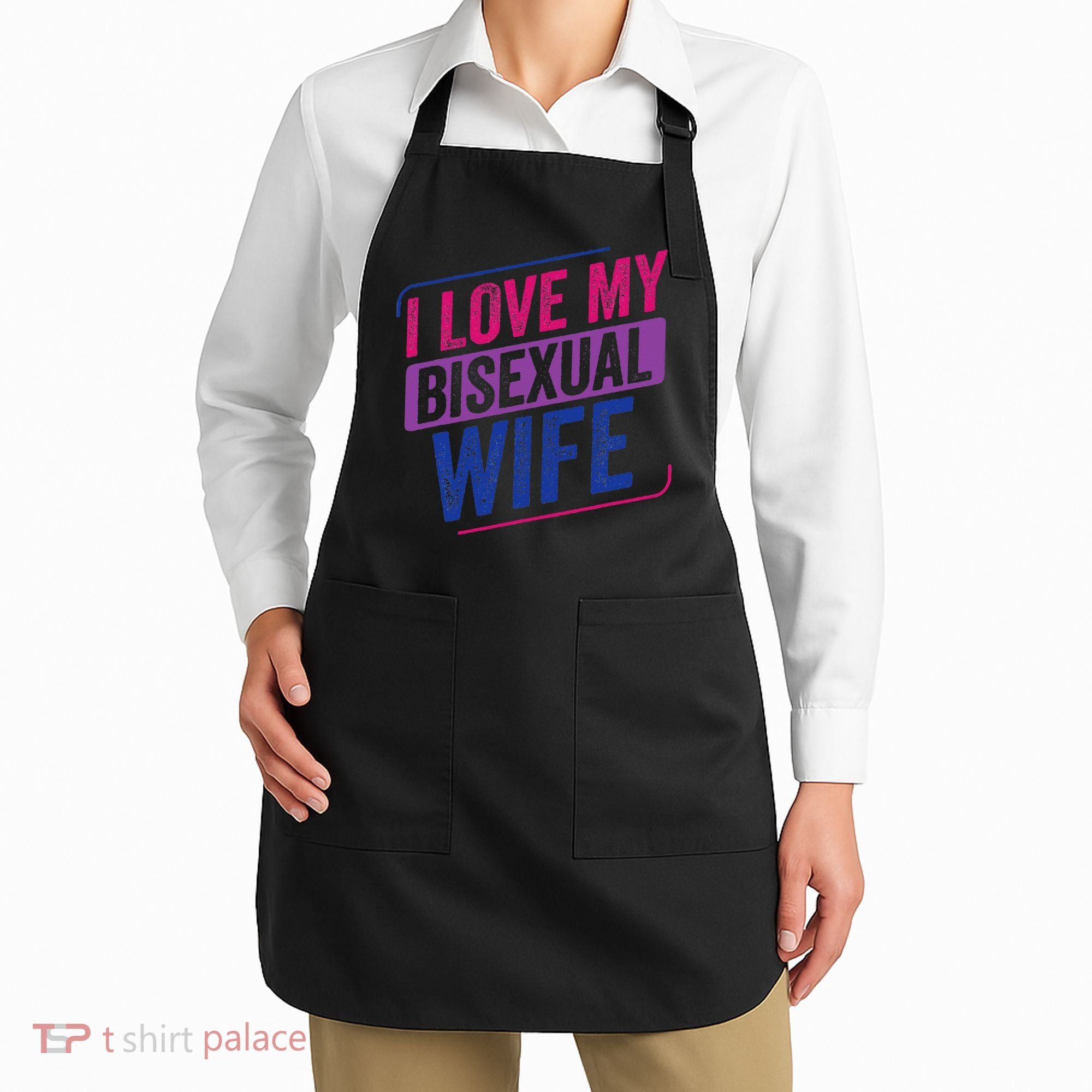 I Love My Bisexual Wife Bi Pride Bisexual Flag Apron