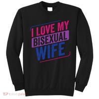 I Love My Bisexual Wife Bi Pride Bisexual Flag Sweatshirt thumb 0