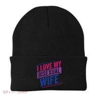 I Love My Bisexual Wife Bi Pride Bisexual Flag Beanie thumb 0