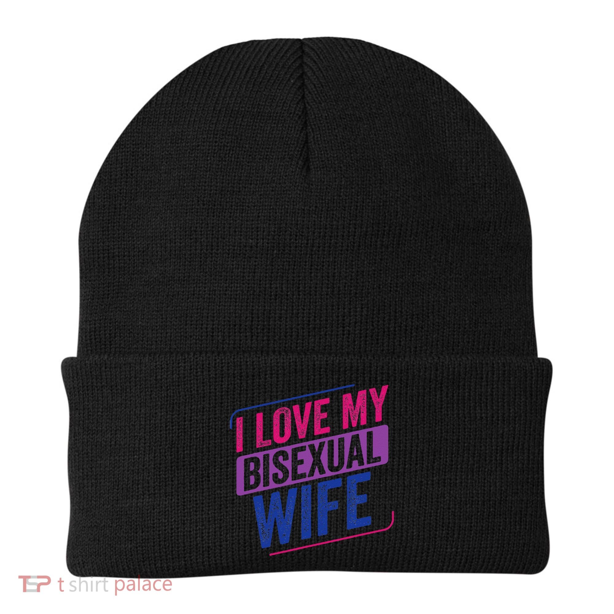 I Love My Bisexual Wife Bi Pride Bisexual Flag Beanie