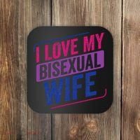 I Love My Bisexual Wife Bi Pride Bisexual Flag Coaster thumb 0