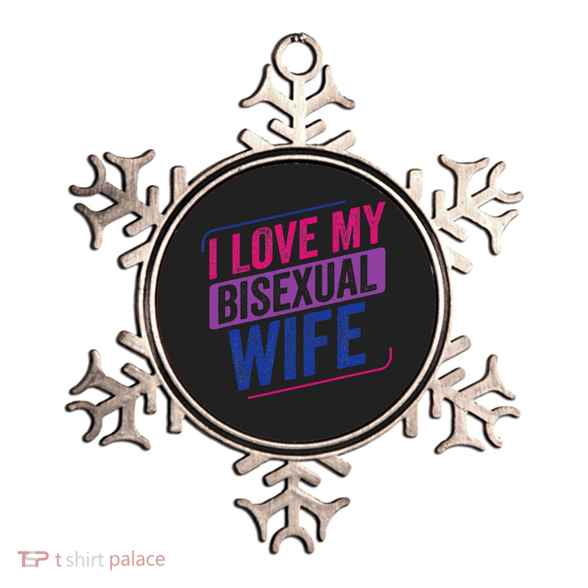 I Love My Bisexual Wife Bi Pride Bisexual Flag Ornament