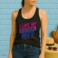 I Love My Bisexual Wife Bi Pride Bisexual Flag Women's Tank Top thumb 2