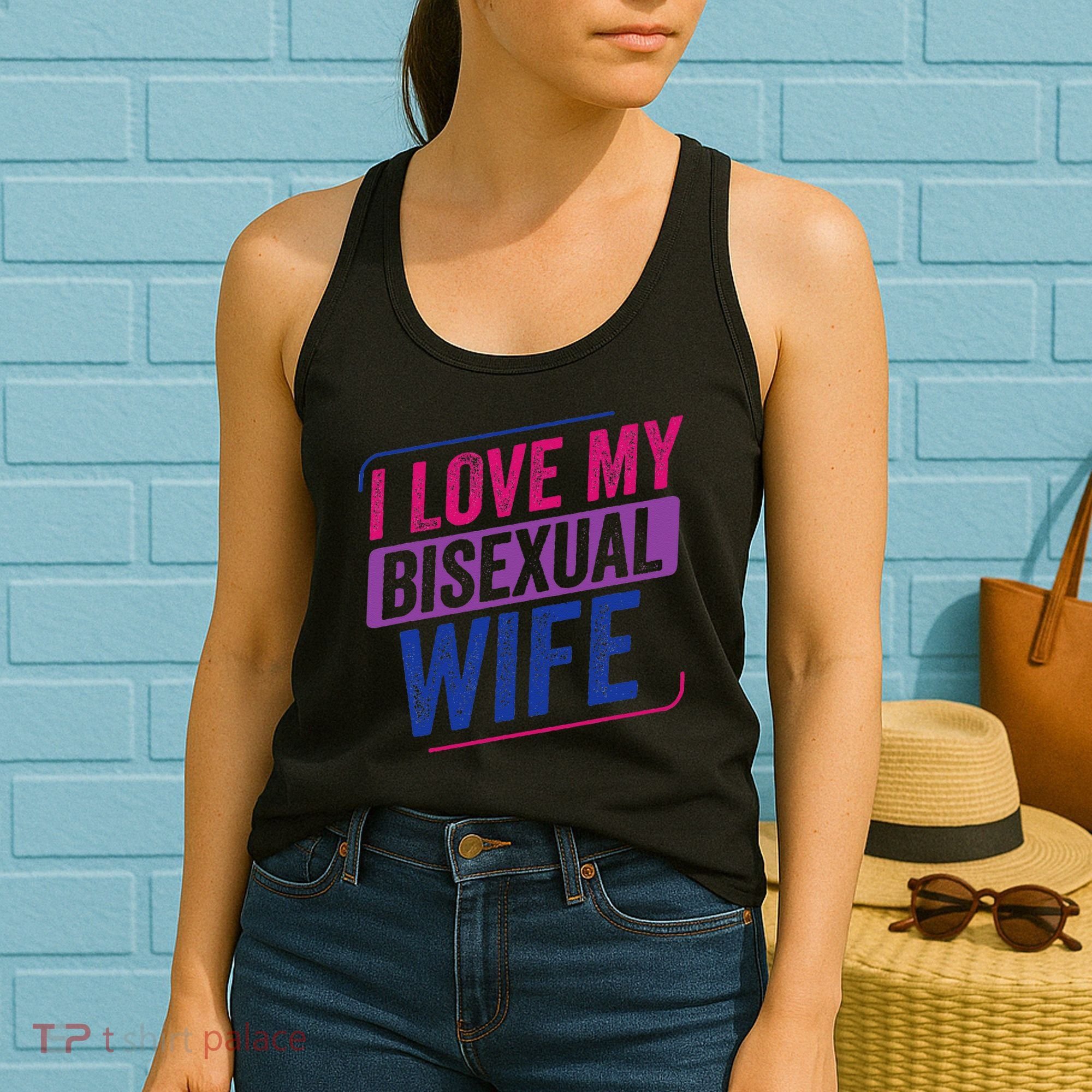 I Love My Bisexual Wife Bi Pride Bisexual Flag Women's Tank Top