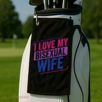 I Love My Bisexual Wife Bi Pride Bisexual Flag Golf Towel thumb 2