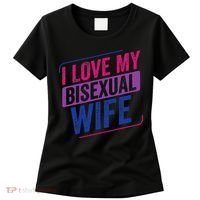 I Love My Bisexual Wife Bi Pride Bisexual Flag Women's T-Shirt thumb 0