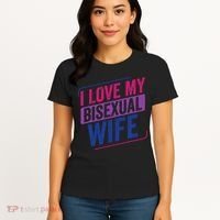 I Love My Bisexual Wife Bi Pride Bisexual Flag Women's T-Shirt thumb 4