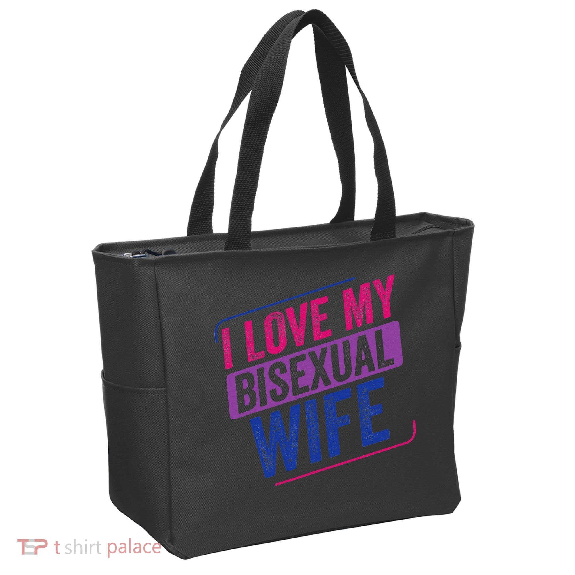 I Love My Bisexual Wife Bi Pride Bisexual Flag Tote Bag