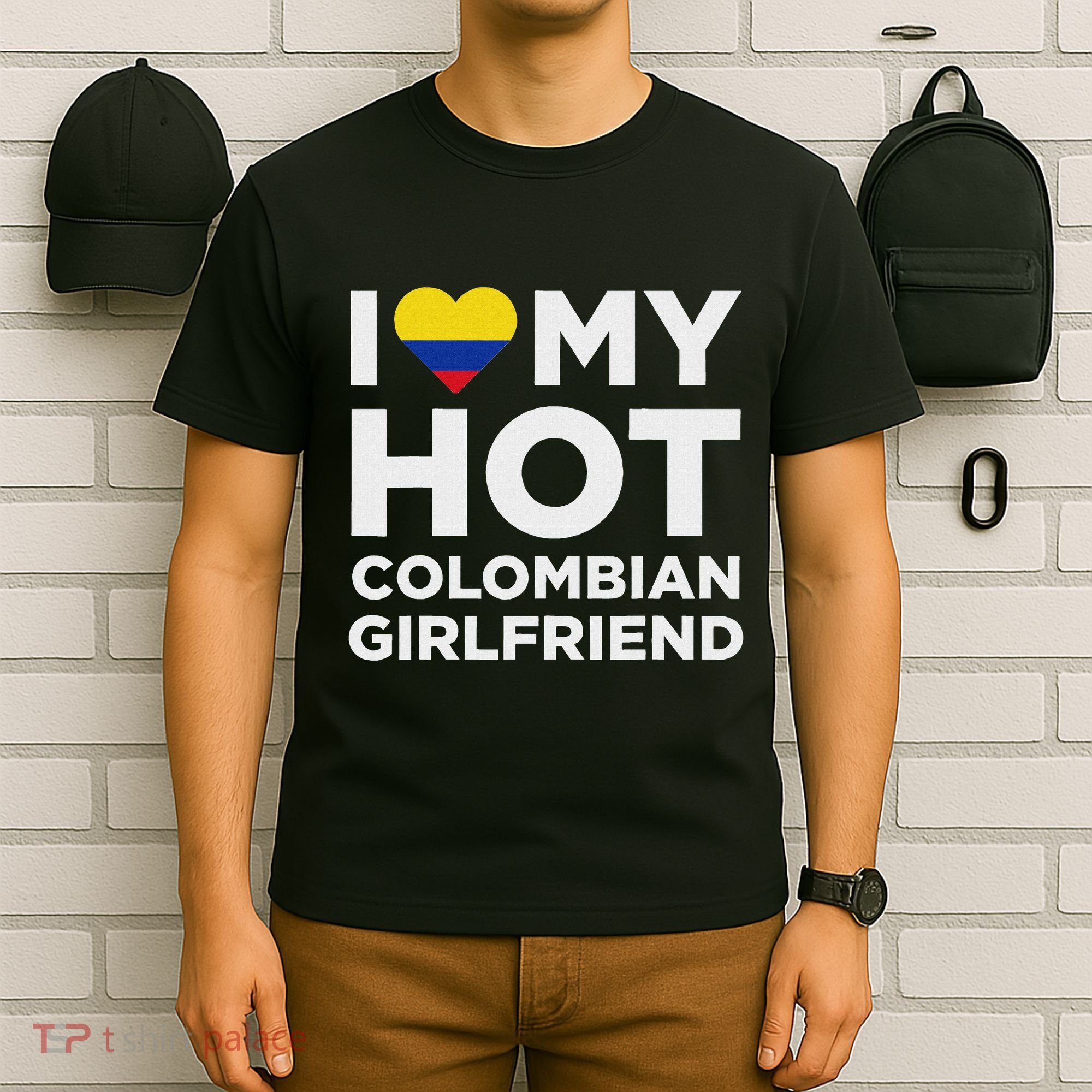 I Love My Hot Colombian Girlfriend Cute Colombia Native Relationship T-Shirt