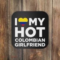 I Love My Hot Colombian Girlfriend Cute Colombia Native Relationship Coaster thumb 0