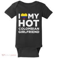 I Love My Hot Colombian Girlfriend Cute Colombia Native Relationship Baby Bodysuit thumb 0