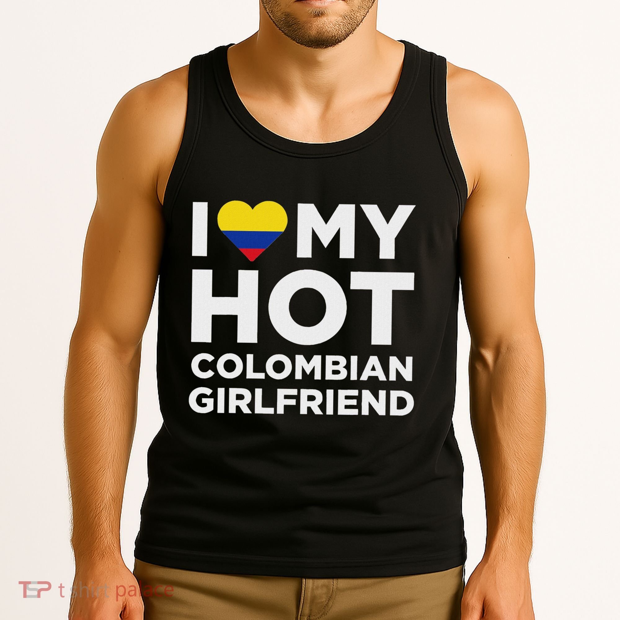 I Love My Hot Colombian Girlfriend Cute Colombia Native Relationship Tank Top