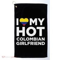 I Love My Hot Colombian Girlfriend Cute Colombia Native Relationship Golf Towel thumb 0