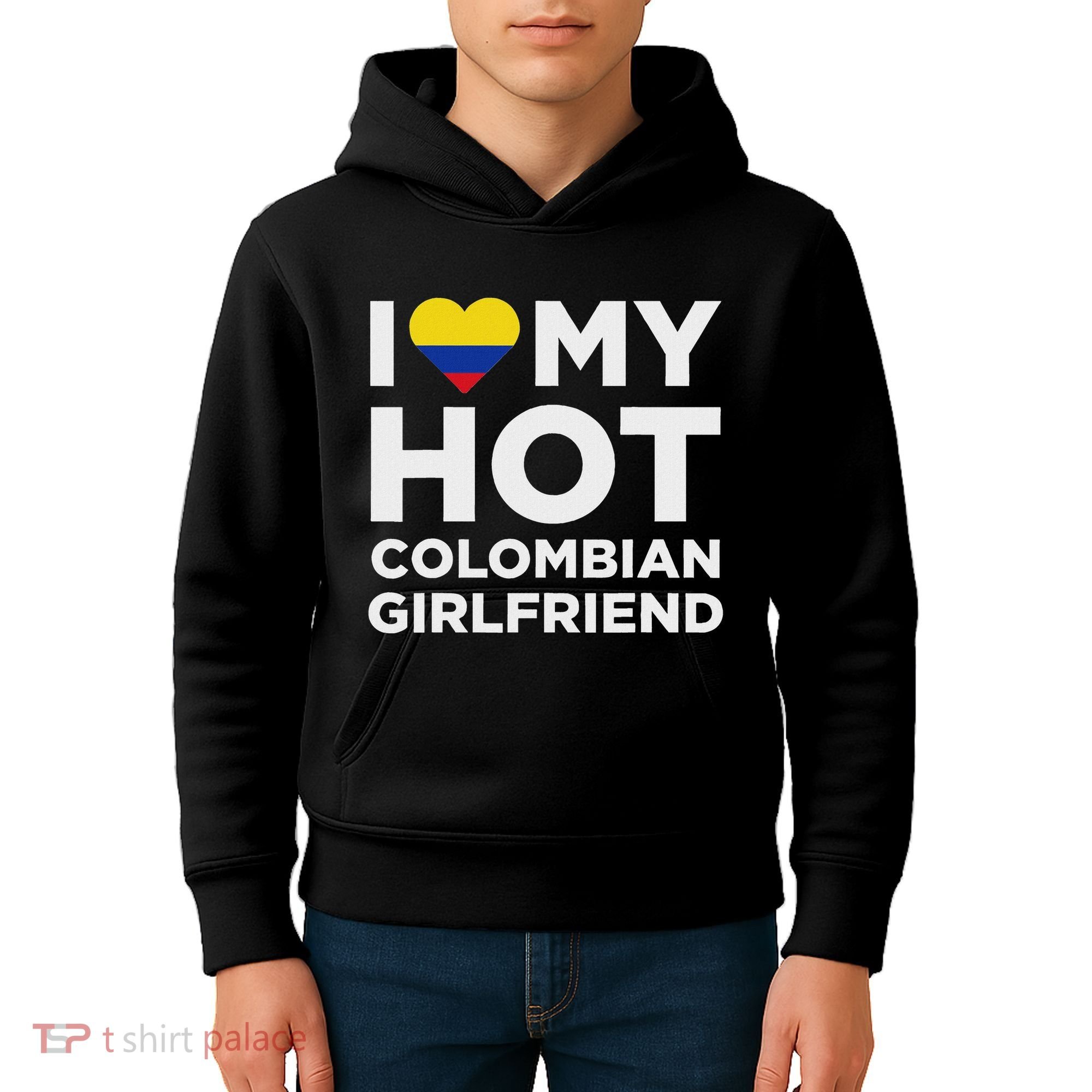 I Love My Hot Colombian Girlfriend Cute Colombia Native Relationship Kids Hoodie