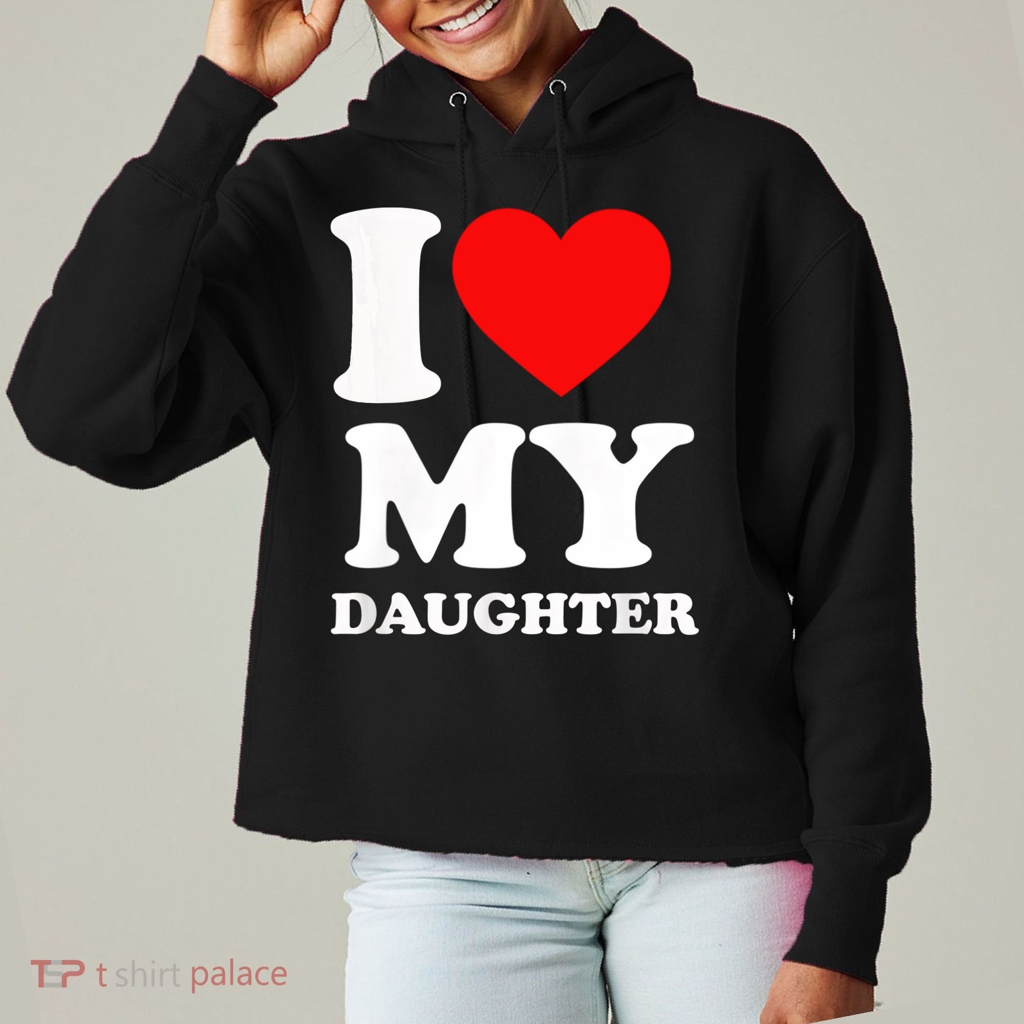 I Love My Daughter Ladies Heavyweight Boxy Pullover Hoodie