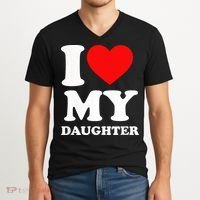 I Love My Daughter V-Neck T-Shirt thumb 2