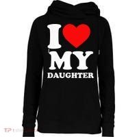 I Love My Daughter Womens Funnel Neck Pullover Hood thumb 0