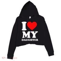 I Love My Daughter Crop Fleece Hoodie thumb 0