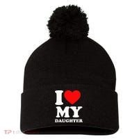 I Love My Daughter Pom Pom 12in Knit Beanie thumb 0